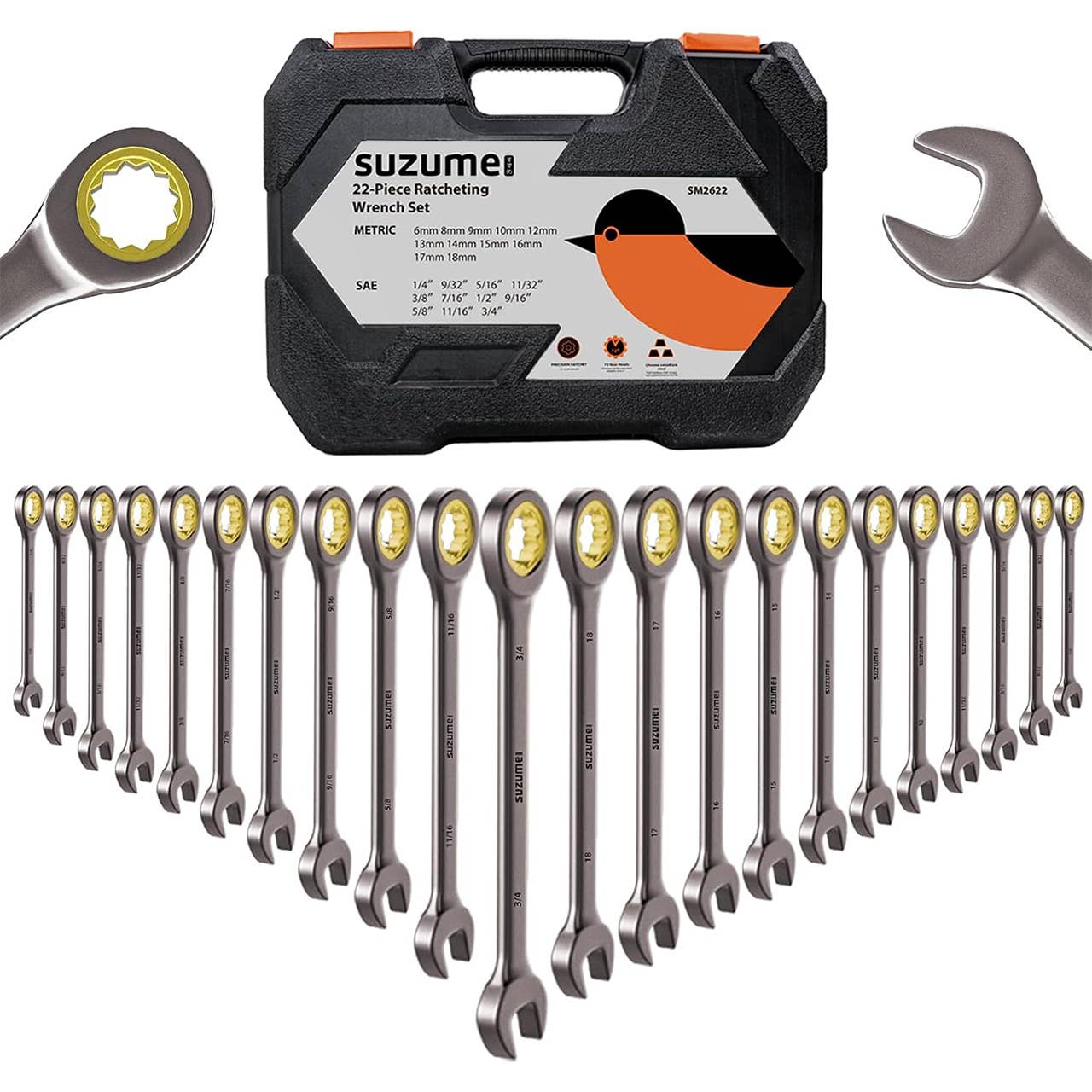 Suzume 22-Piece Ratcheting Wrench Set