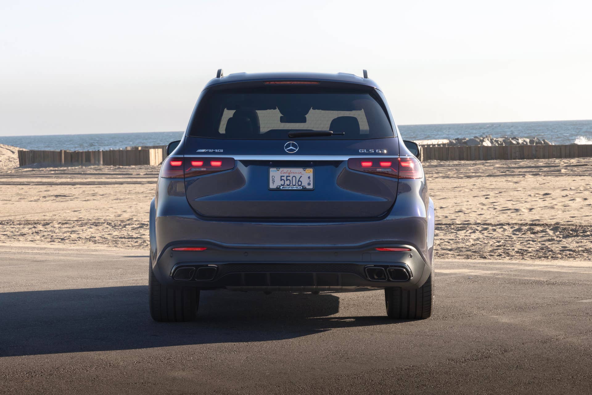 2025-2026 Mercedes-AMG GLS 63 in gray rear view