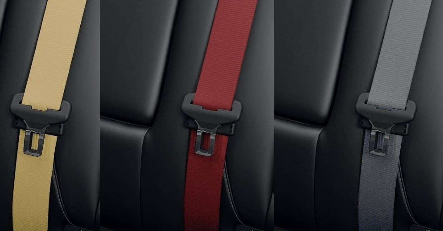 2026-2027 Mercedes-Benz G-Class Manufaktur yellow red and silver seatbelts