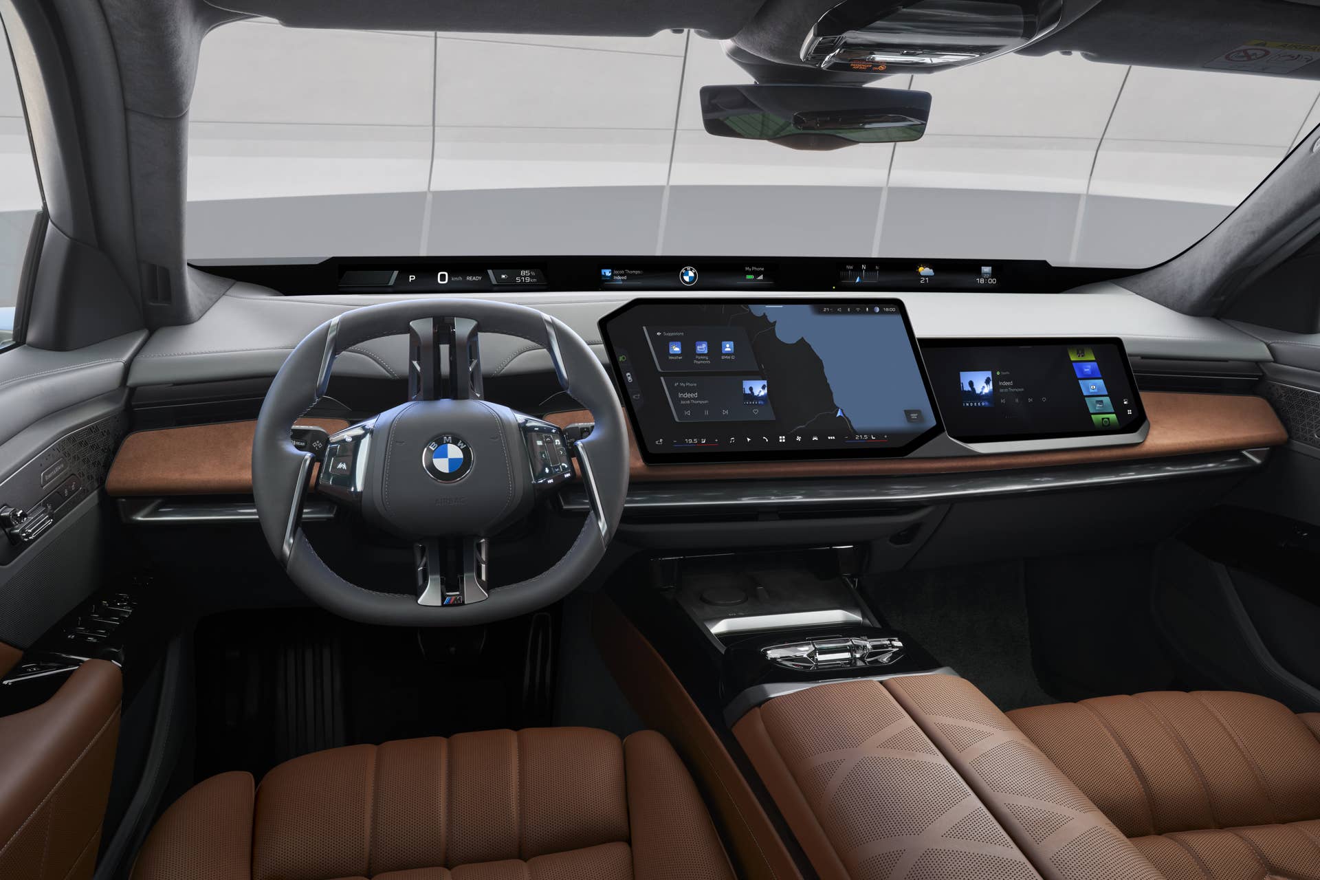 2027 BMW i7 60 xDrive Tartufo interior front cabin