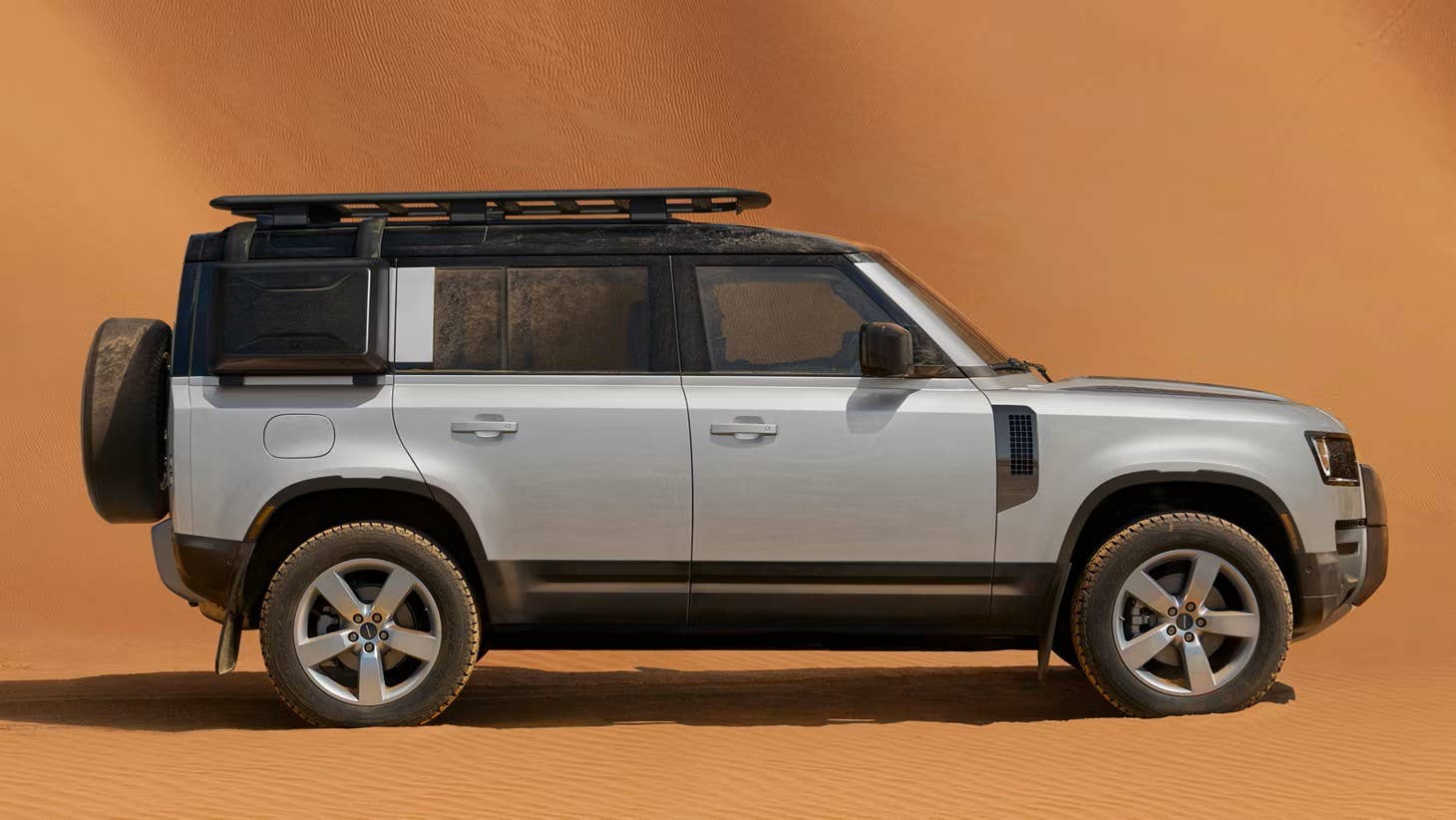 2027 Land Rover Defender 110 in silver side view