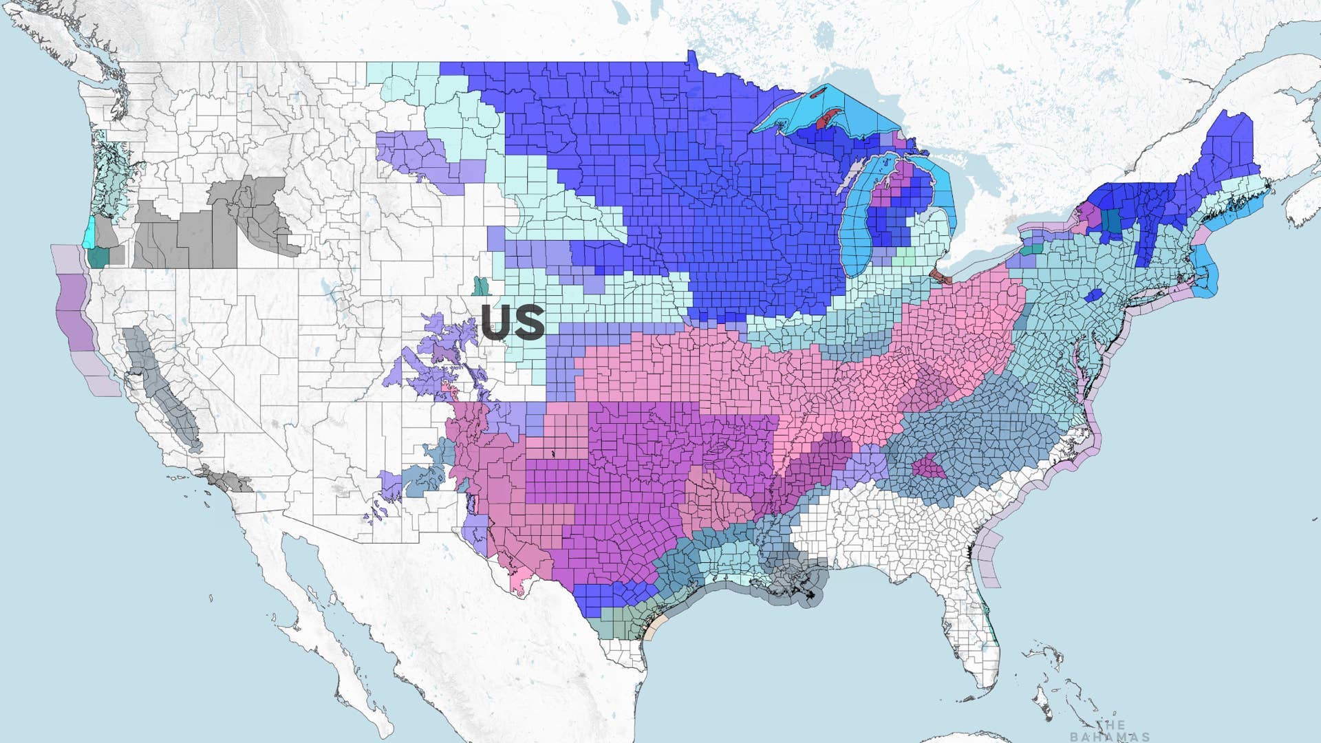 Winter Snow Map Shows Where America Could Get Hit Hardest This Winter ...