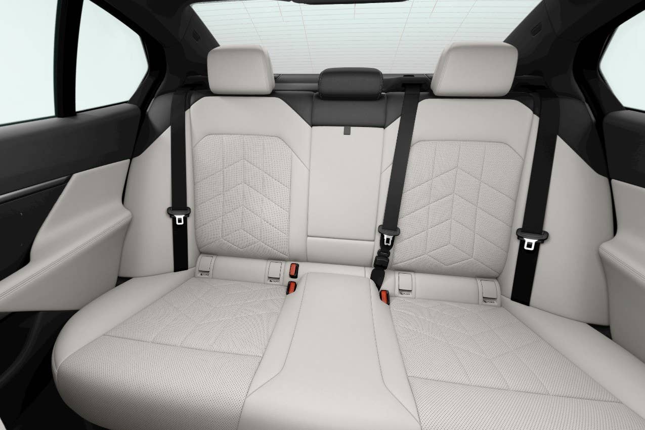 2027 BMW i5 eDrive40 with Smoke White Veganza interior rear seats