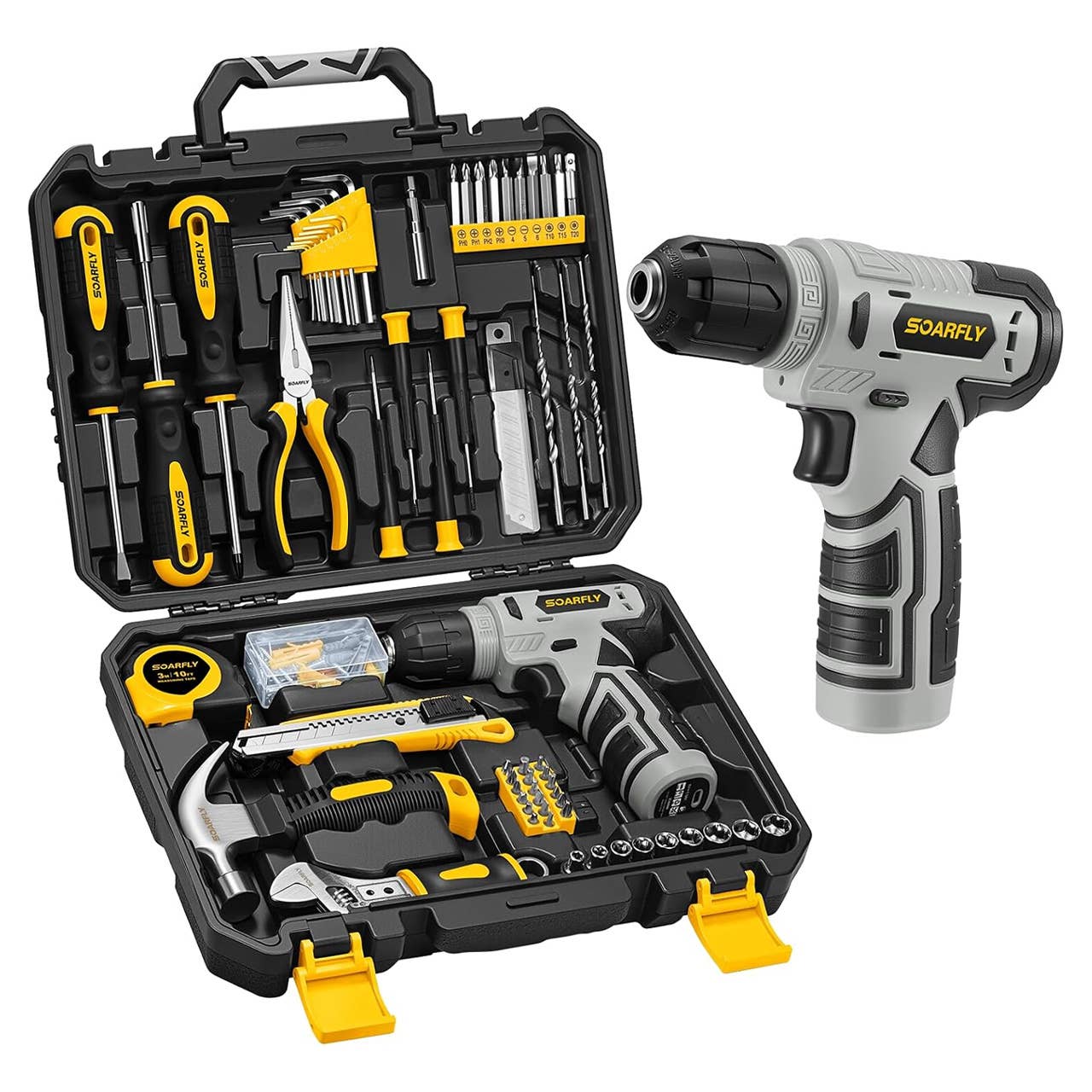 The Soarfly 157-Piece Cordless Drill Set, pictured here, is now on sale at Amazon.