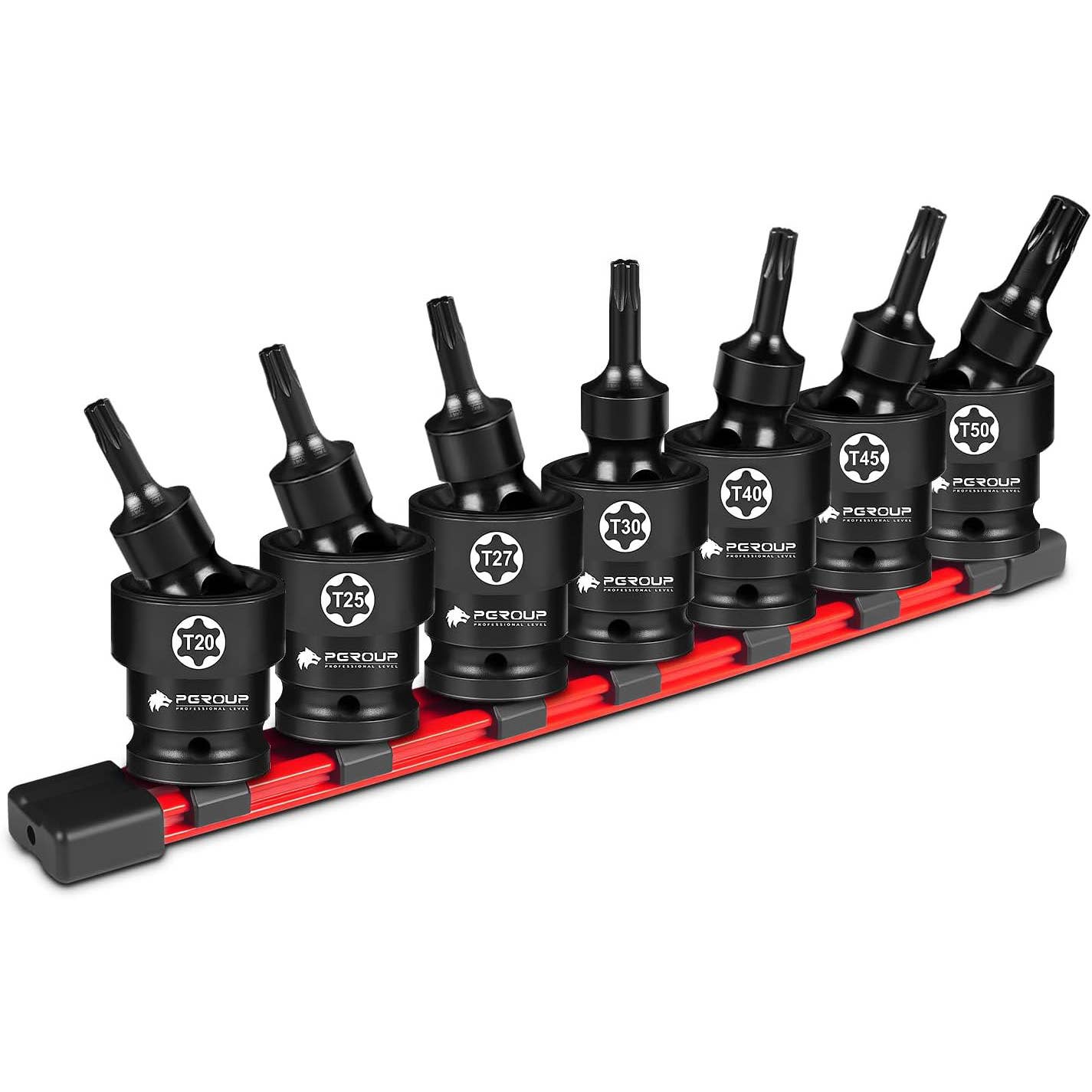 Pgroup 7-Piece Swivel Impact Torx Socket Set