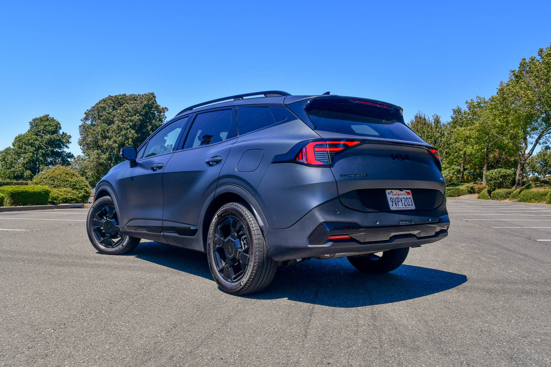 The rear quarter end of the 2026 Kia Sportage X-Line SX Prestige PHEV