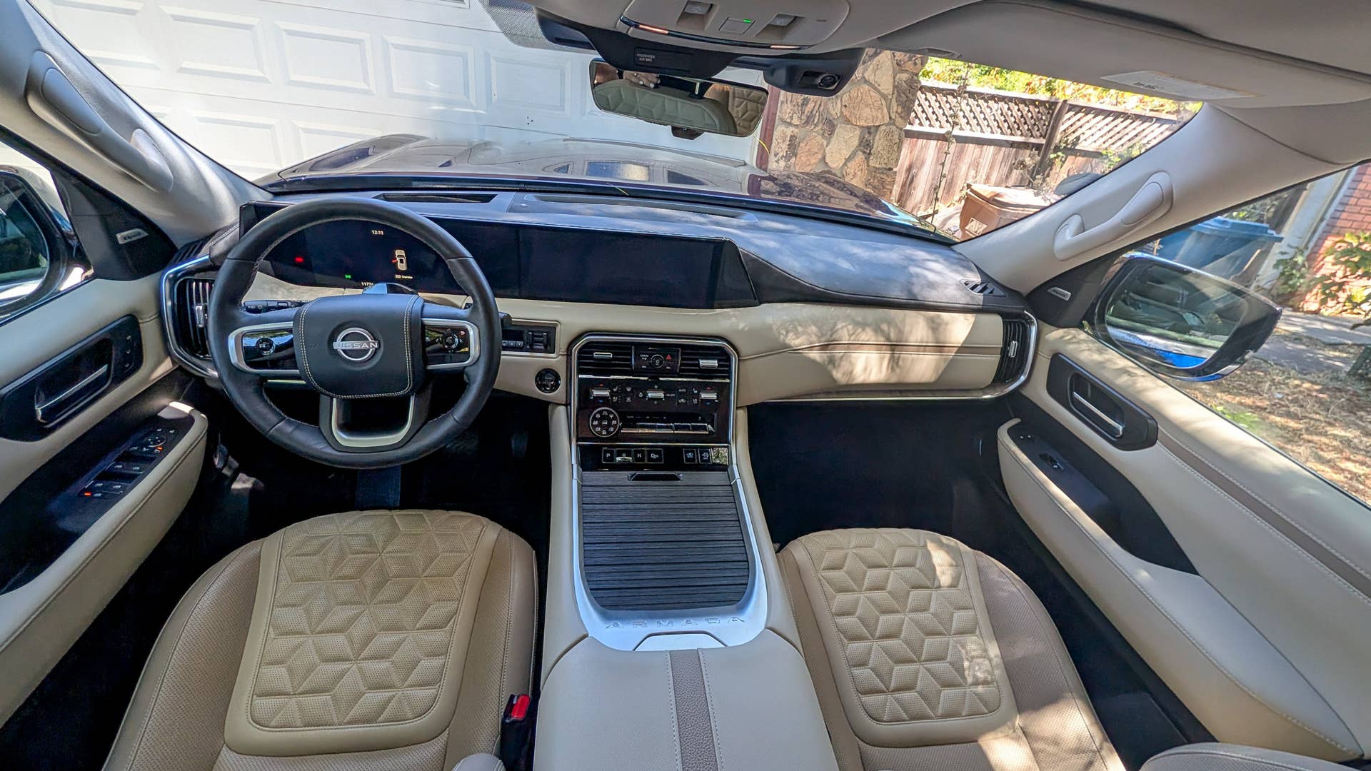 The interior of the 2026 Nissan Armada Platinum Reserve
