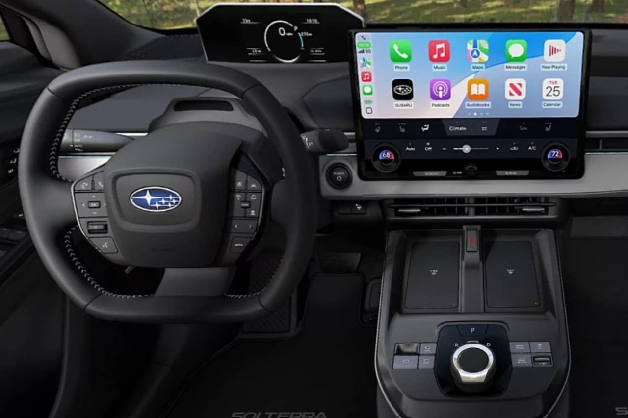 2026 Subaru Solterra with gray interior driver area