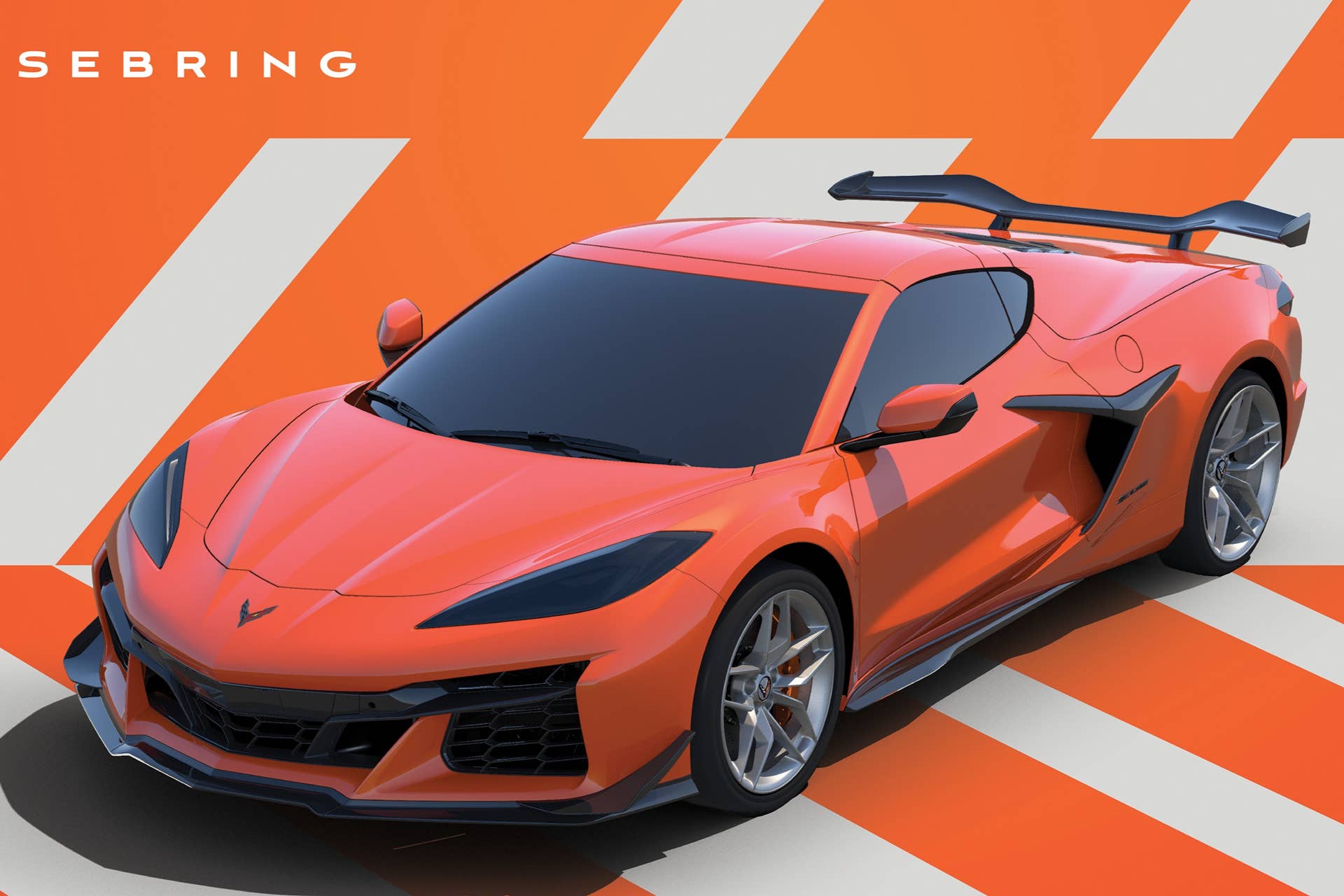 2025 Chevrolet Corvette Z06 Coupe in Sebring Orange Tintcoat high front angled view