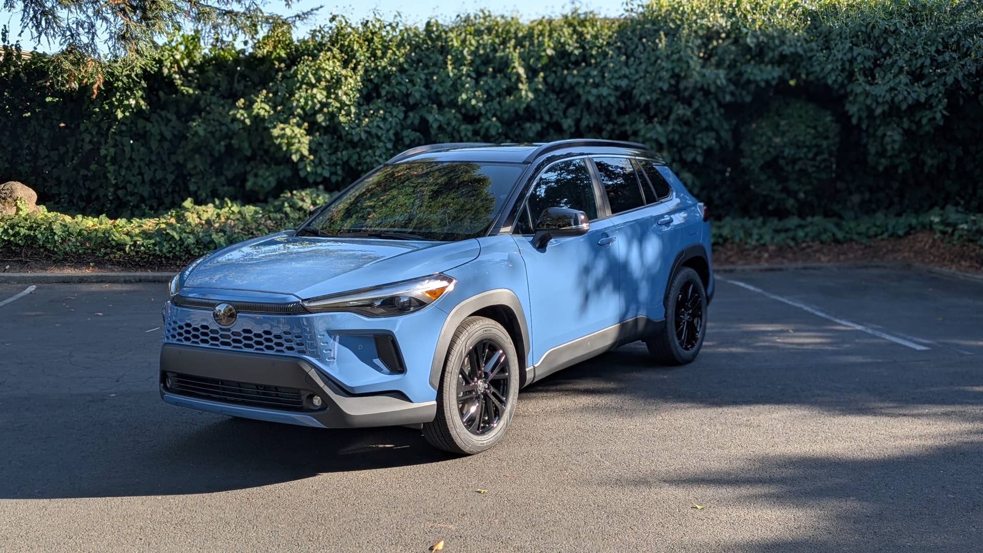 The front quarter end of the 2026 Toyota Corolla Cross Hybrid
