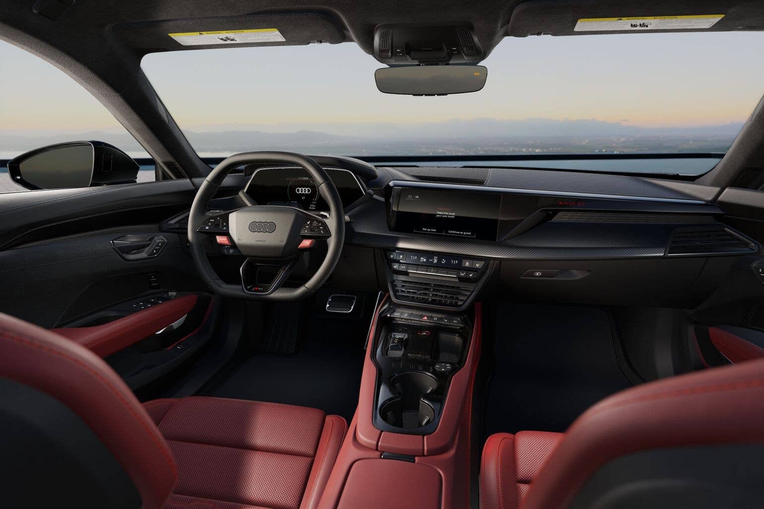 2027 Audi RS e-tron GT Performance with Arras Red interior front cabin