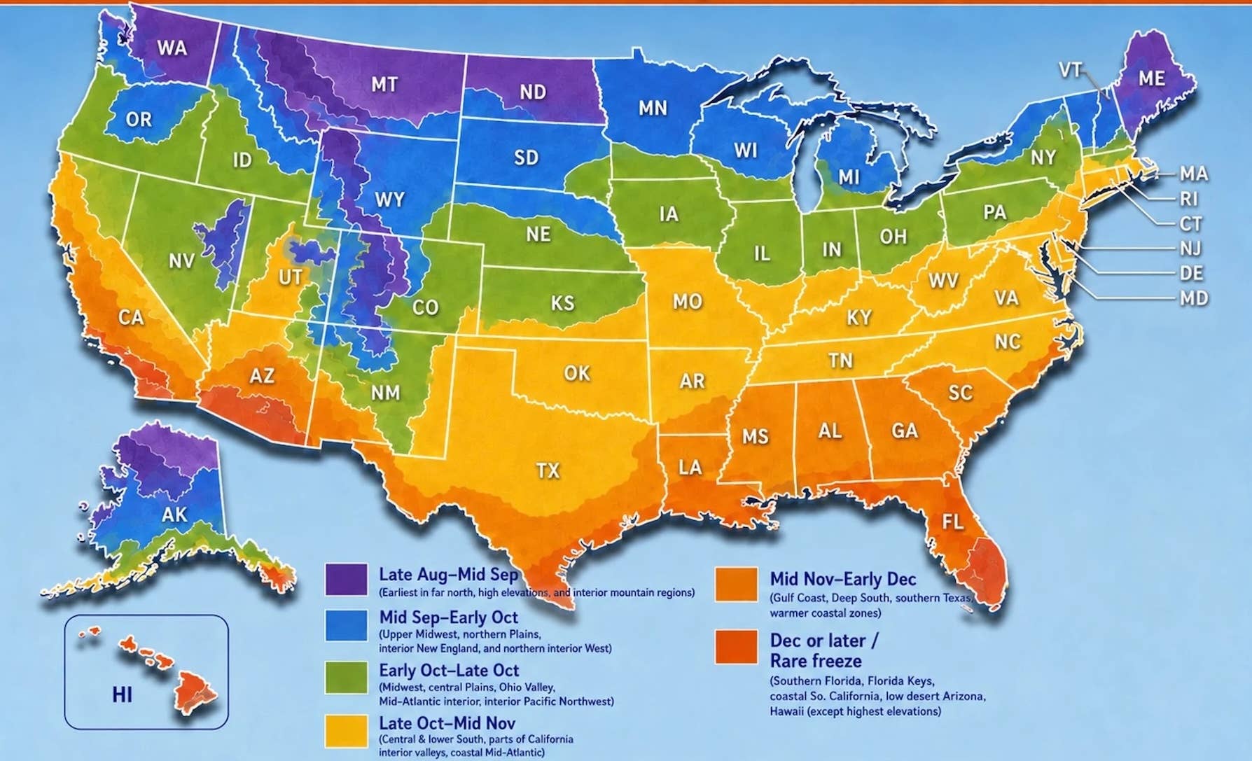 Map Shows When Your State Gets Its First Frost as Cold Arrives Next ...