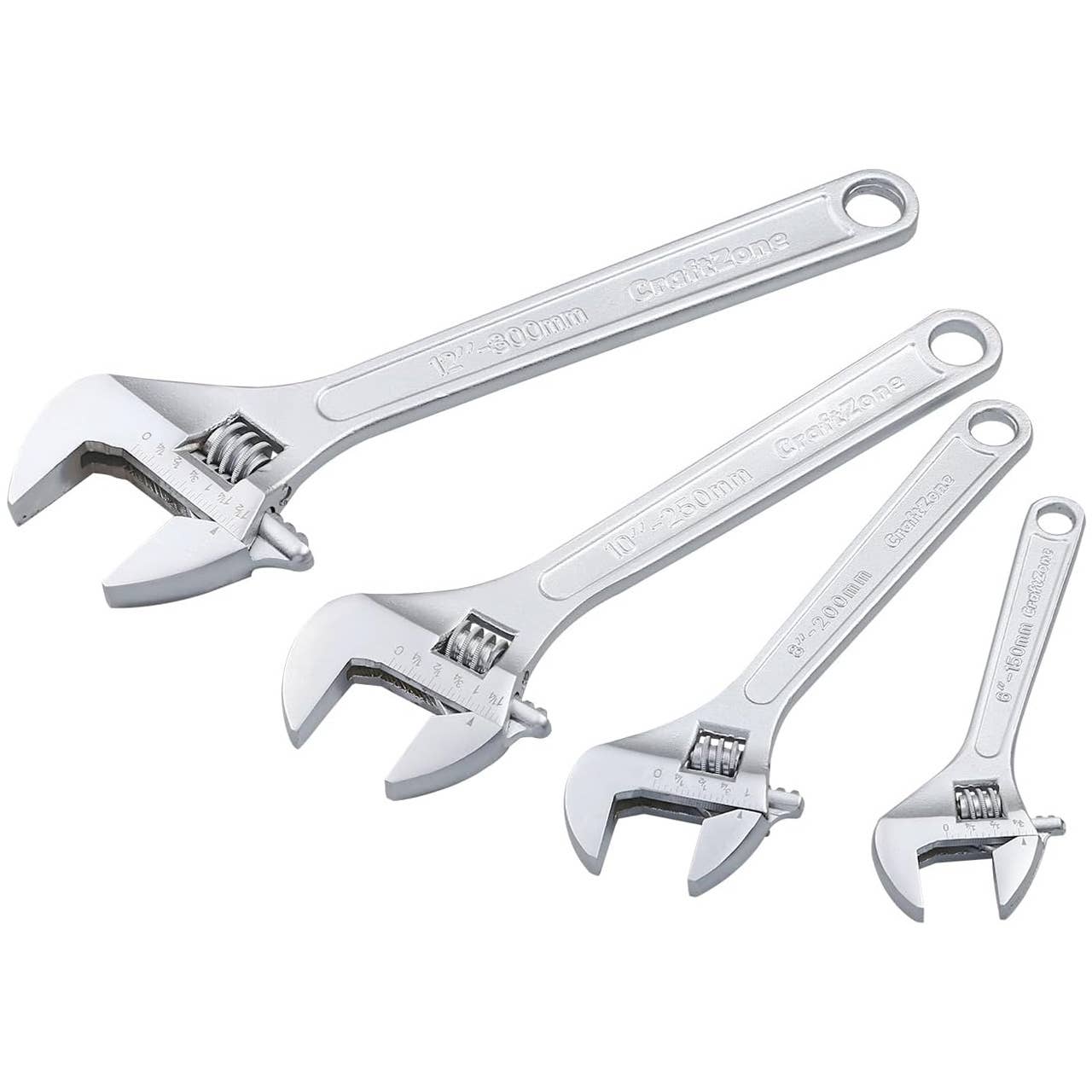 The Craftzone 4-Piece Adjustable Wrench Set, pictured here, is now on sale at Amazon.