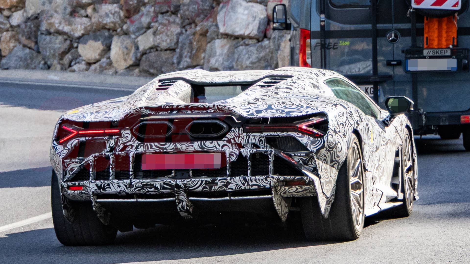 2028 Lamborghini Revuelto facelift spy shot