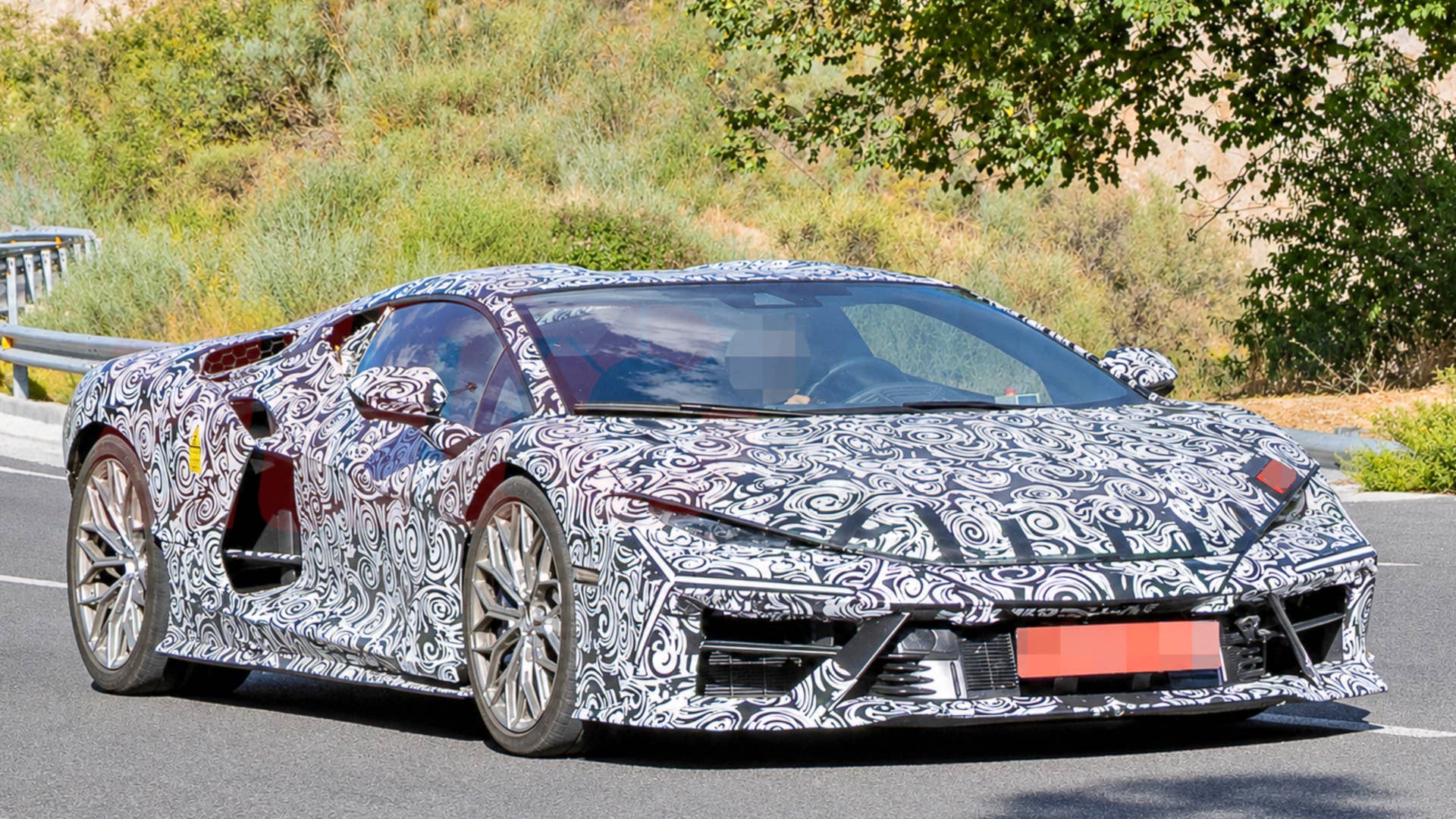 2028 Lamborghini Revuelto facelift spy shot