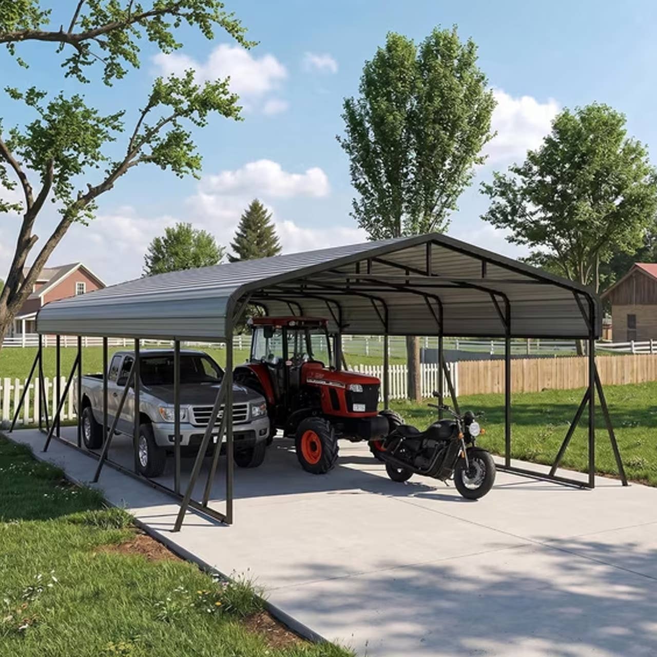 Sanerto 20-Foot by 30-Foot Heavy-Duty Metal Carport