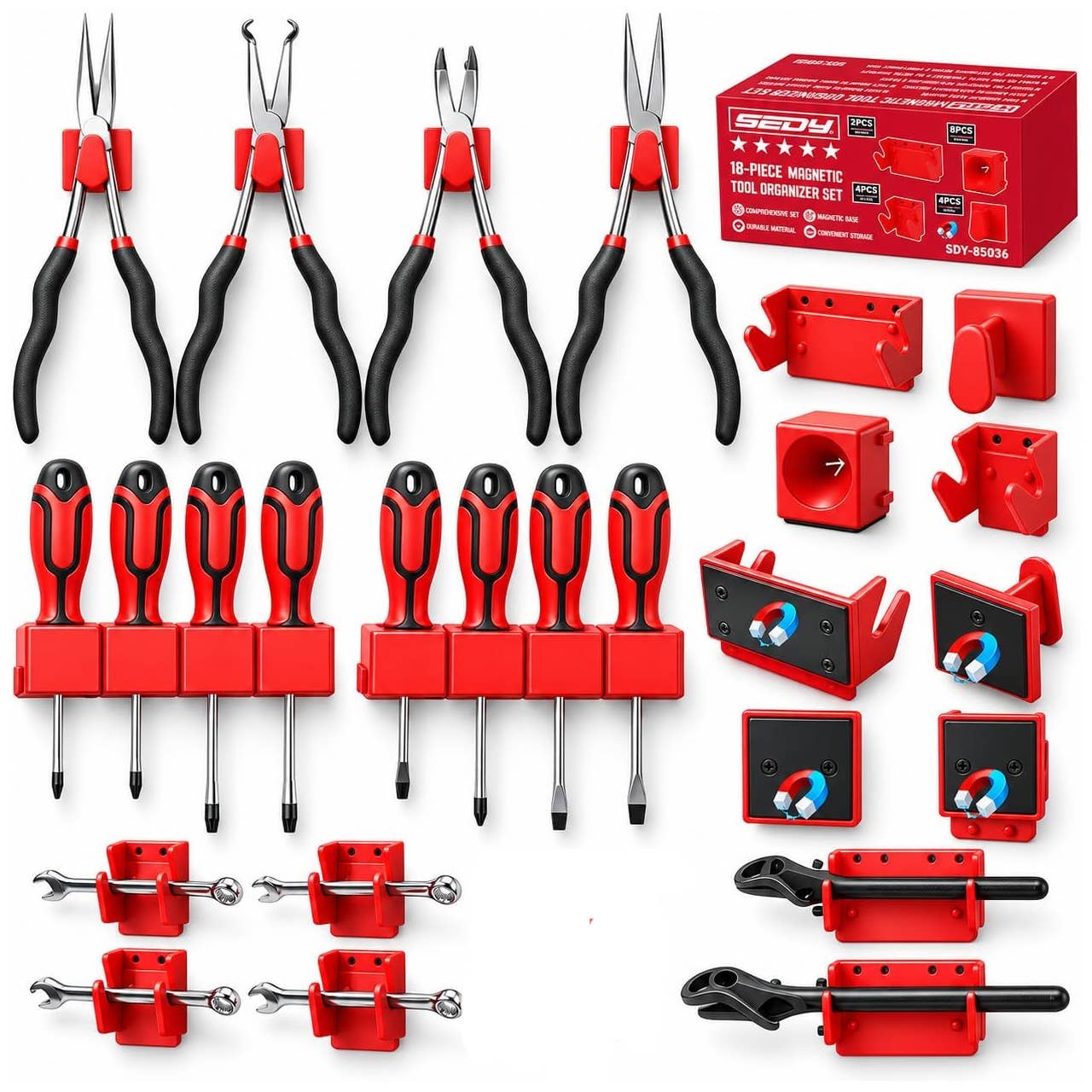 Sedy 18-Piece Magnetic Tool Organizer Set, $3 (was $10) at Amazon