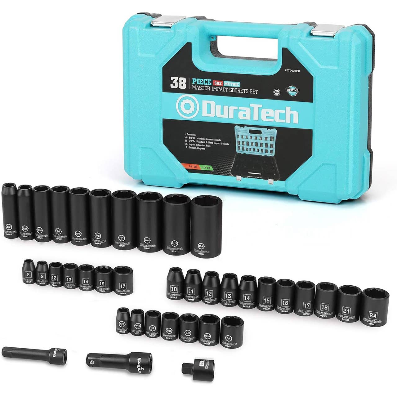 Duratech 38-Piece Impact Socket Set