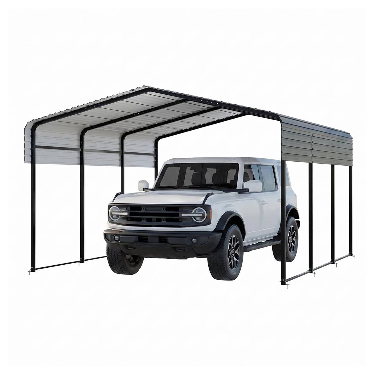 The Snugniture 10-Foot by 15-Foot Steel Carport, pictured here, is now on sale at Walmart.