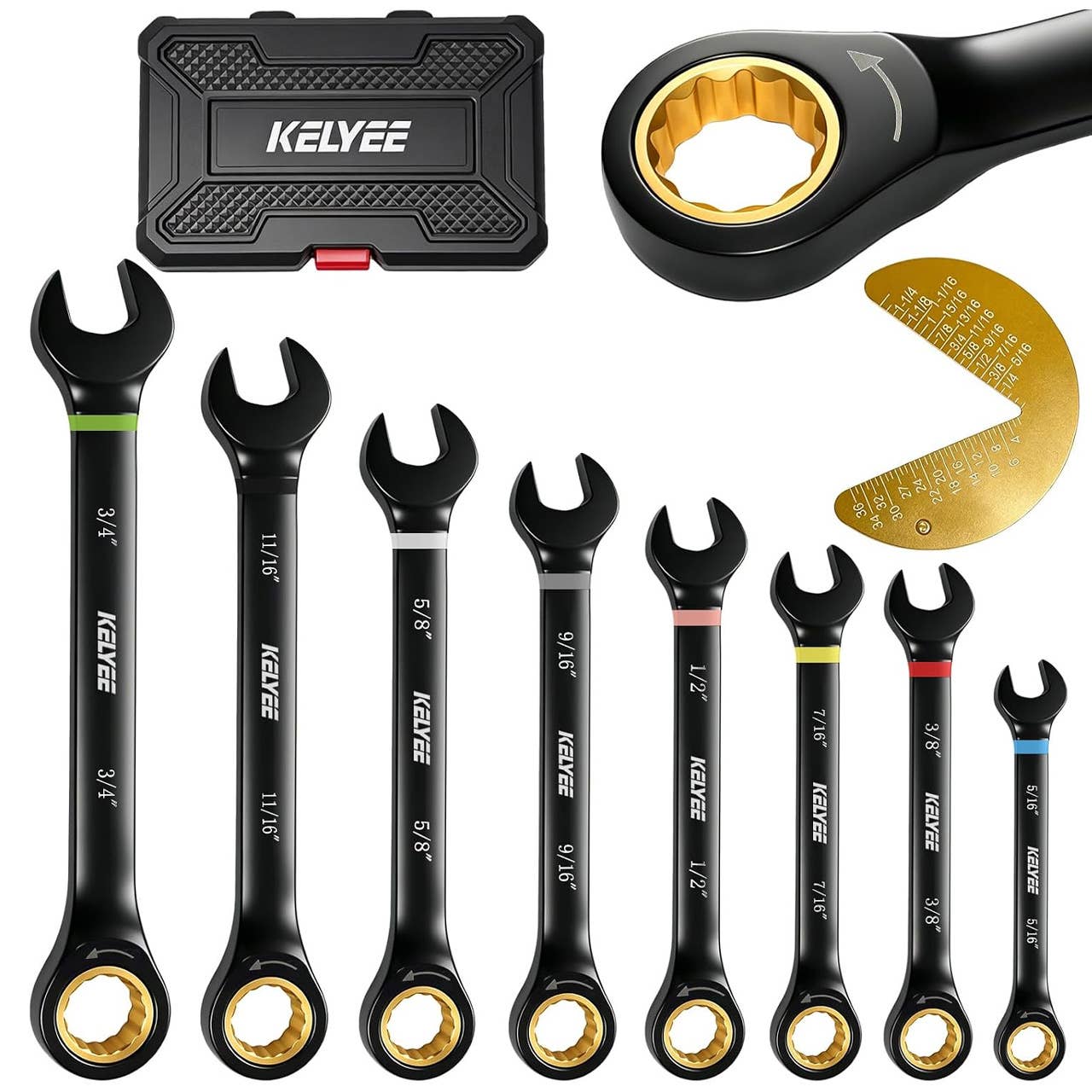 The Kelyee 9-Piece Ratcheting Wrench Set, pictured here, is now on sale at Amazon.