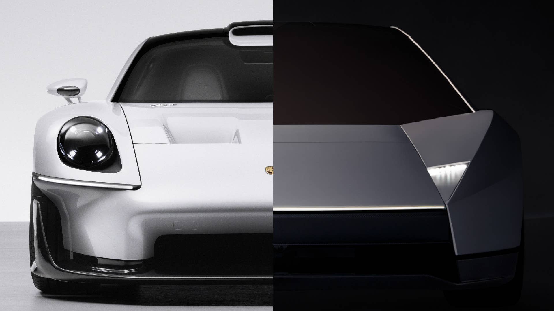 Porsche Mission S concept and Tesla Roadster