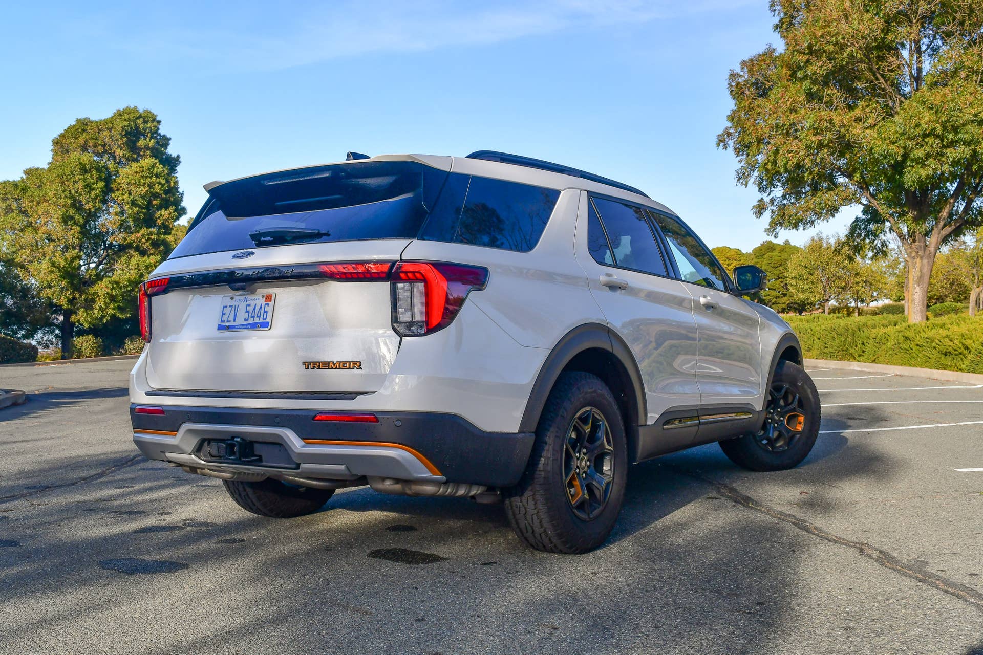 The rear quarter end of the 2026 Ford Explorer Tremor