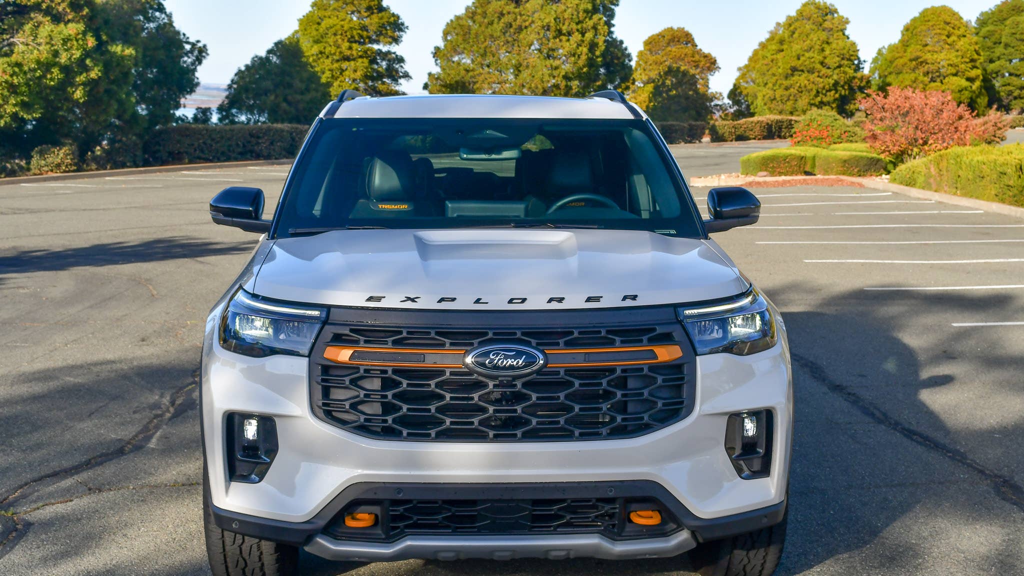 The very front end of the 2026 Ford Explorer Tremor