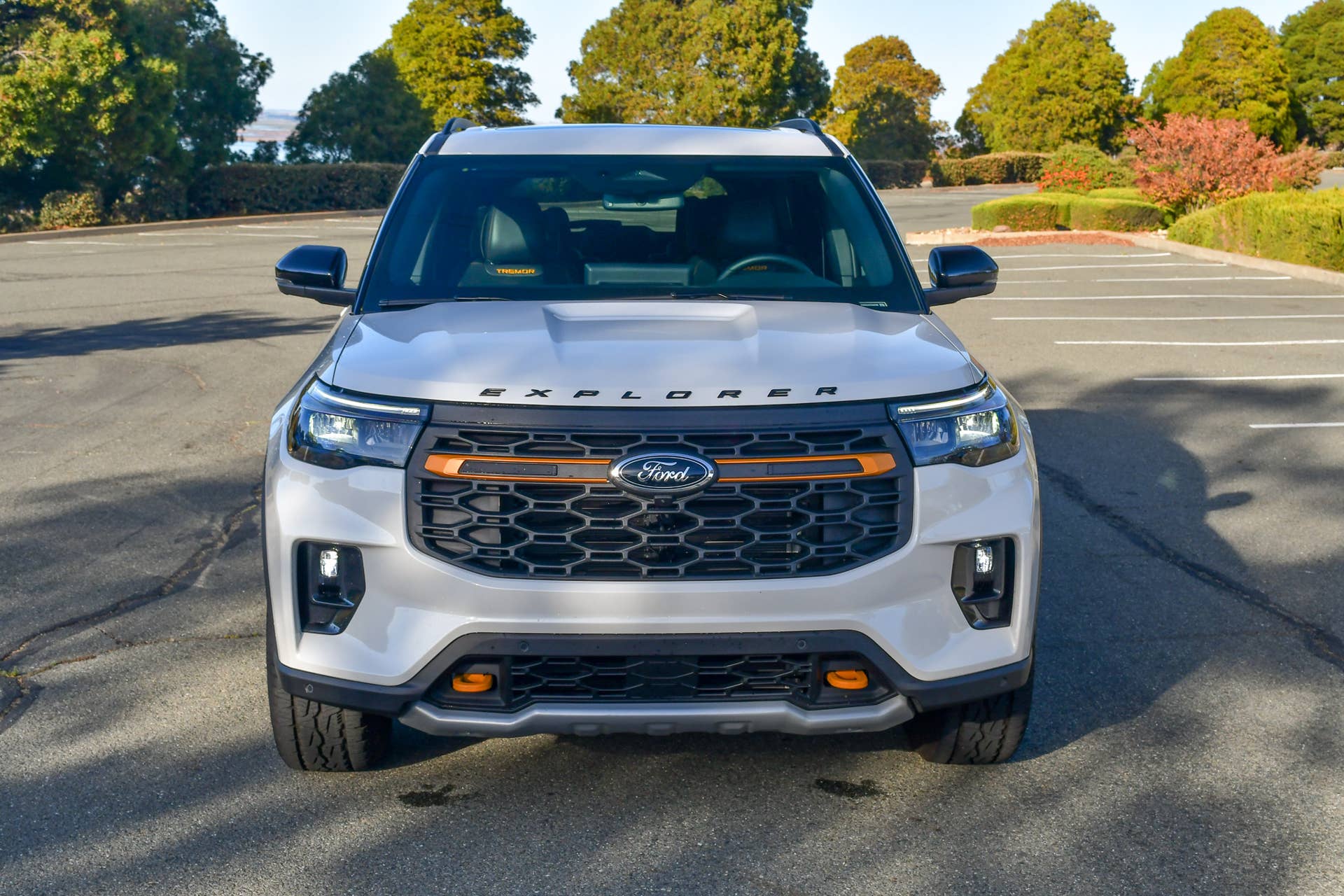 The very front end of the 2026 Ford Explorer Tremor