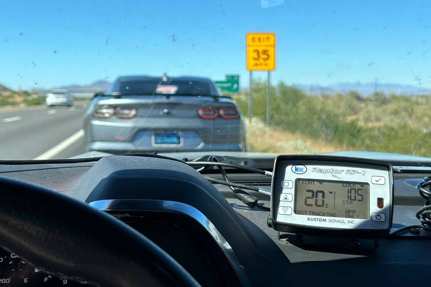 Hoodless Chevrolet Camaro busted by Arizona DPS
