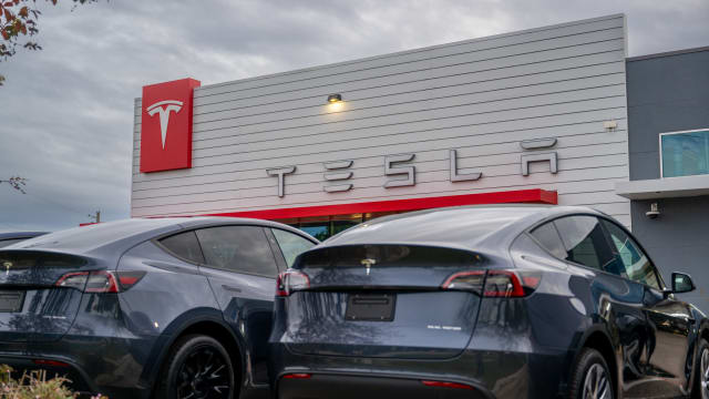AUSTIN, TEXAS - DECEMBER 13: A Tesla dealership is seen on December 13, 2023 in Austin, Texas. Tesla is recalling nearly all vehicles sold in the US after a near two-year investigation by the National Highway Traffic Safety Administration found a defect in the Autopilot system. (Photo by Brandon Bell/Getty Images)