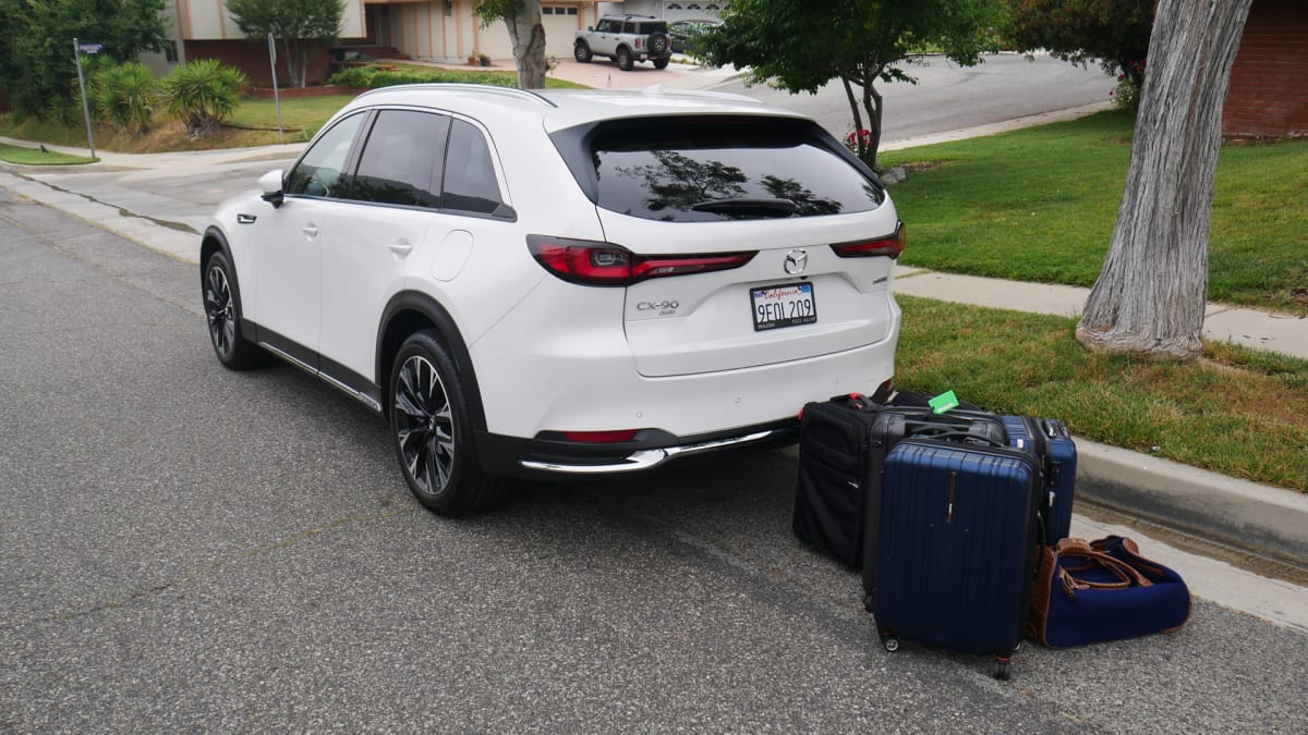 Mazda CX 90 Luggage Test How much space behind the third row Autoblog