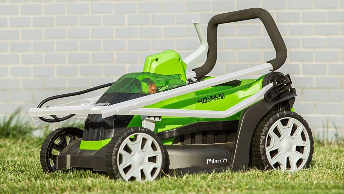 This Greenworks 40V 14 inch cordless lawn mower is 27 off today Autoblog