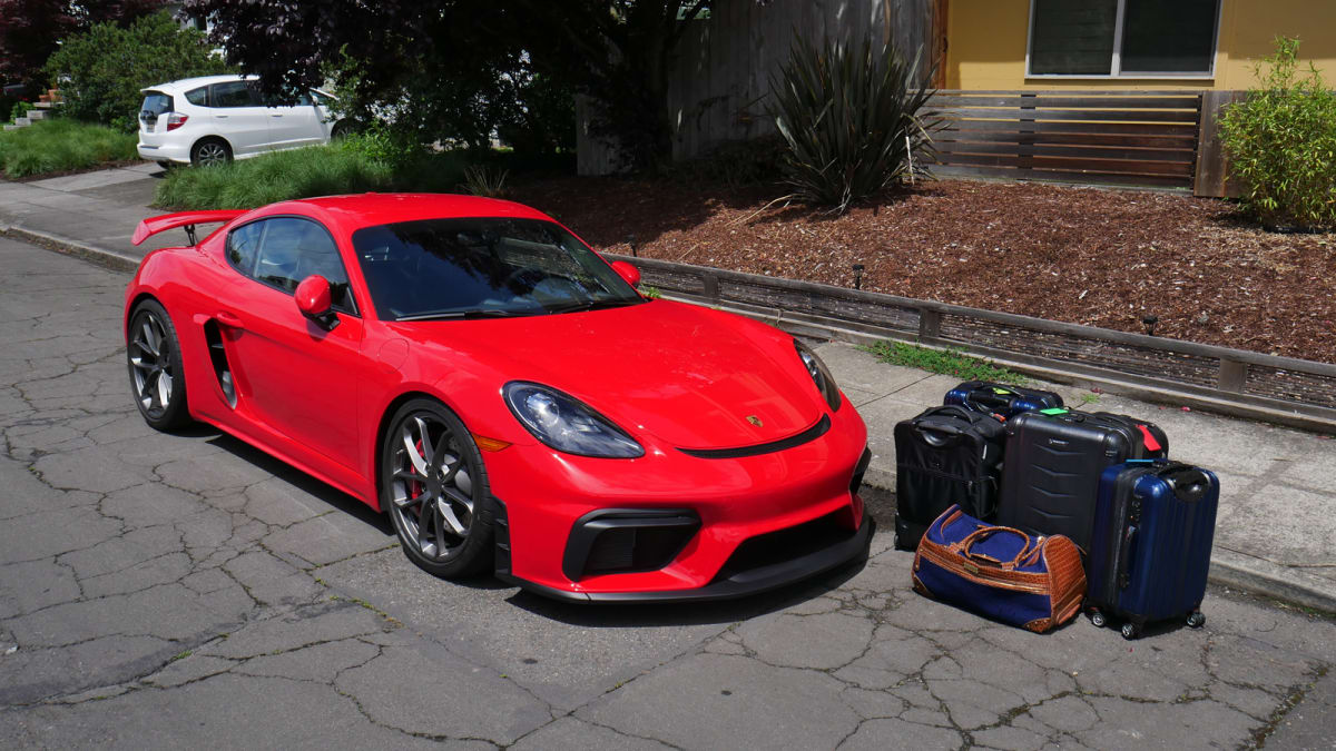 Porsche 718 Cayman Luggage Test How big is the trunk And frunk Autoblog