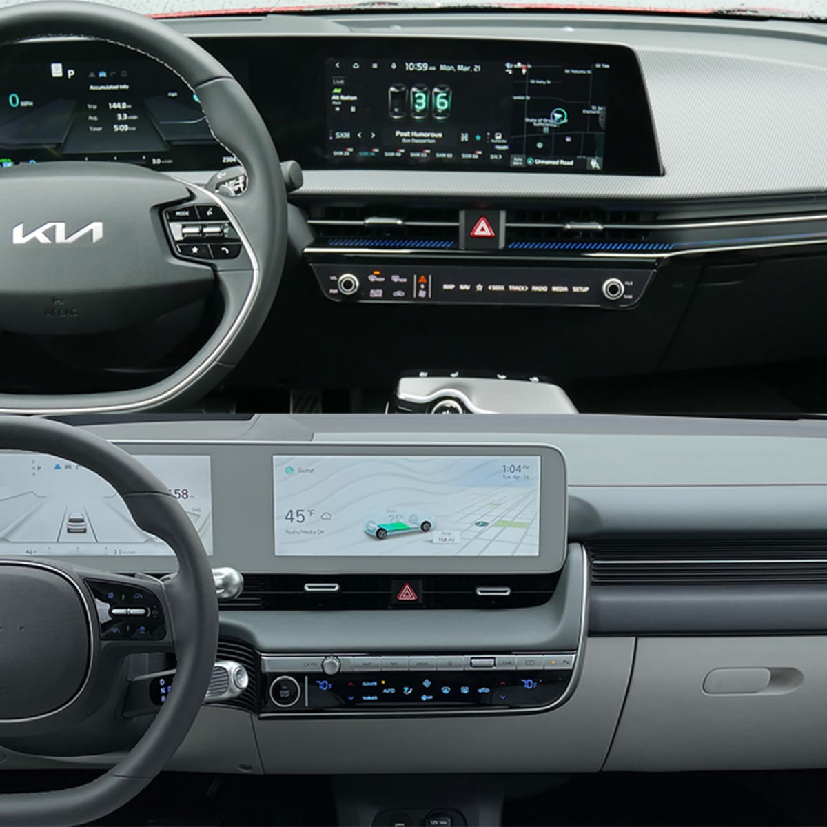Hyundai Ioniq 5 vs Kia EV6 Interior Comparison Mellow modernism vs. supreme sportiness Autoblog