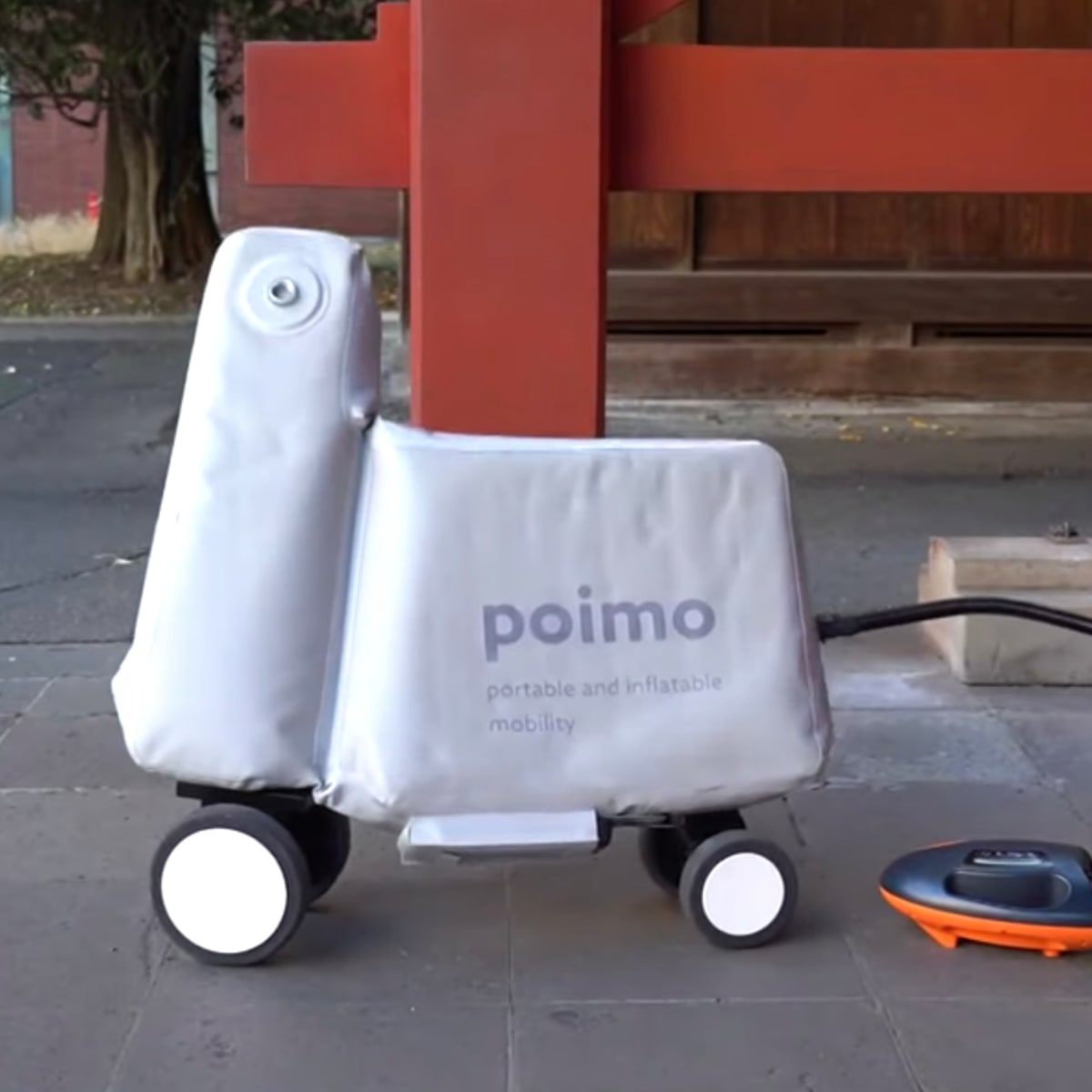 The inflatable POIMO could be a portable e bike or a pool toy Autoblog