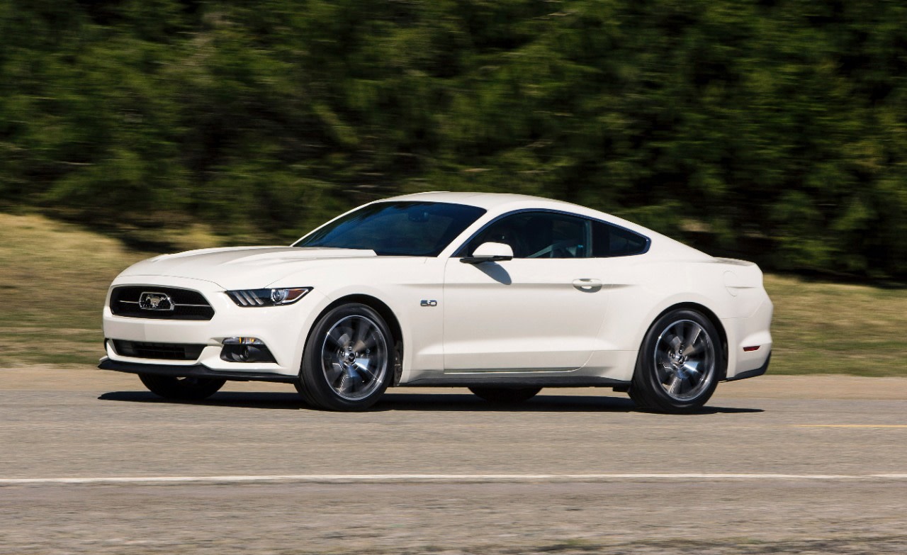 2015 Ford Mustang 50th Anniversary Edition says 'happy