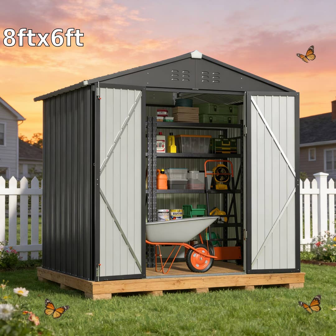 Lofka 8-Foot by 6-Foot Metal Storage Shed&comma; &dollar;250 &lpar;was &dollar;417&rpar; at Walmart