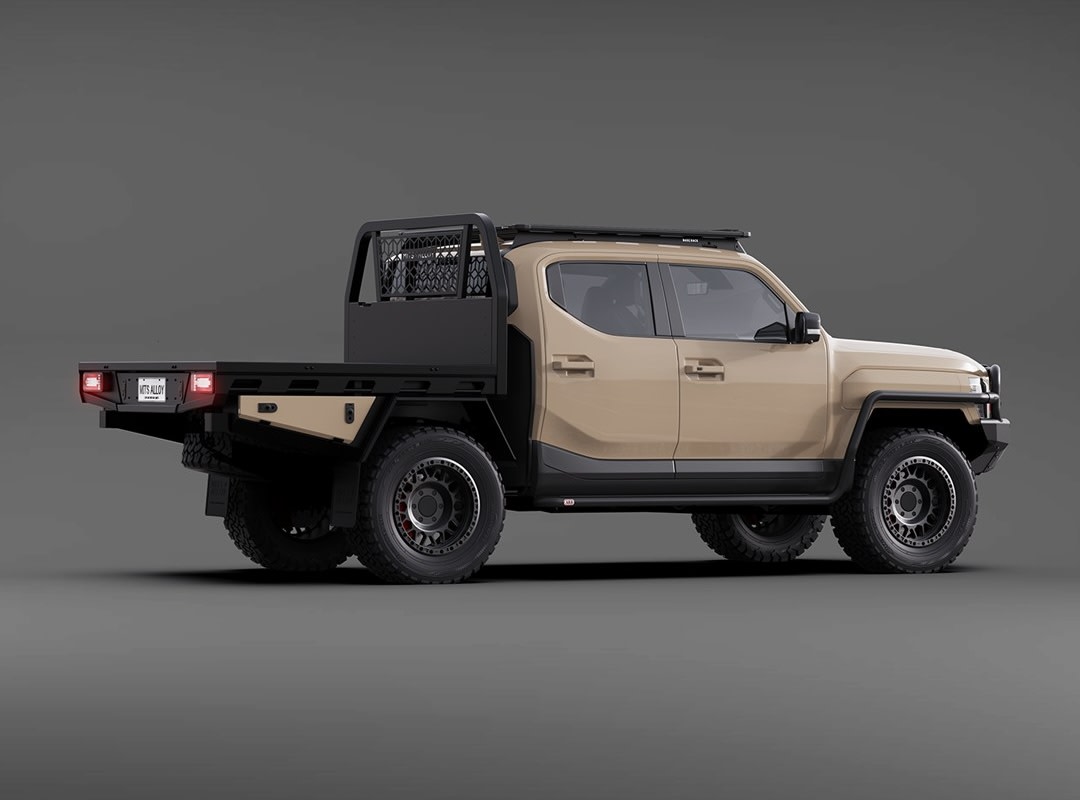Kia Tasman with ARB 4x4 Accessories rear quarter flat bed