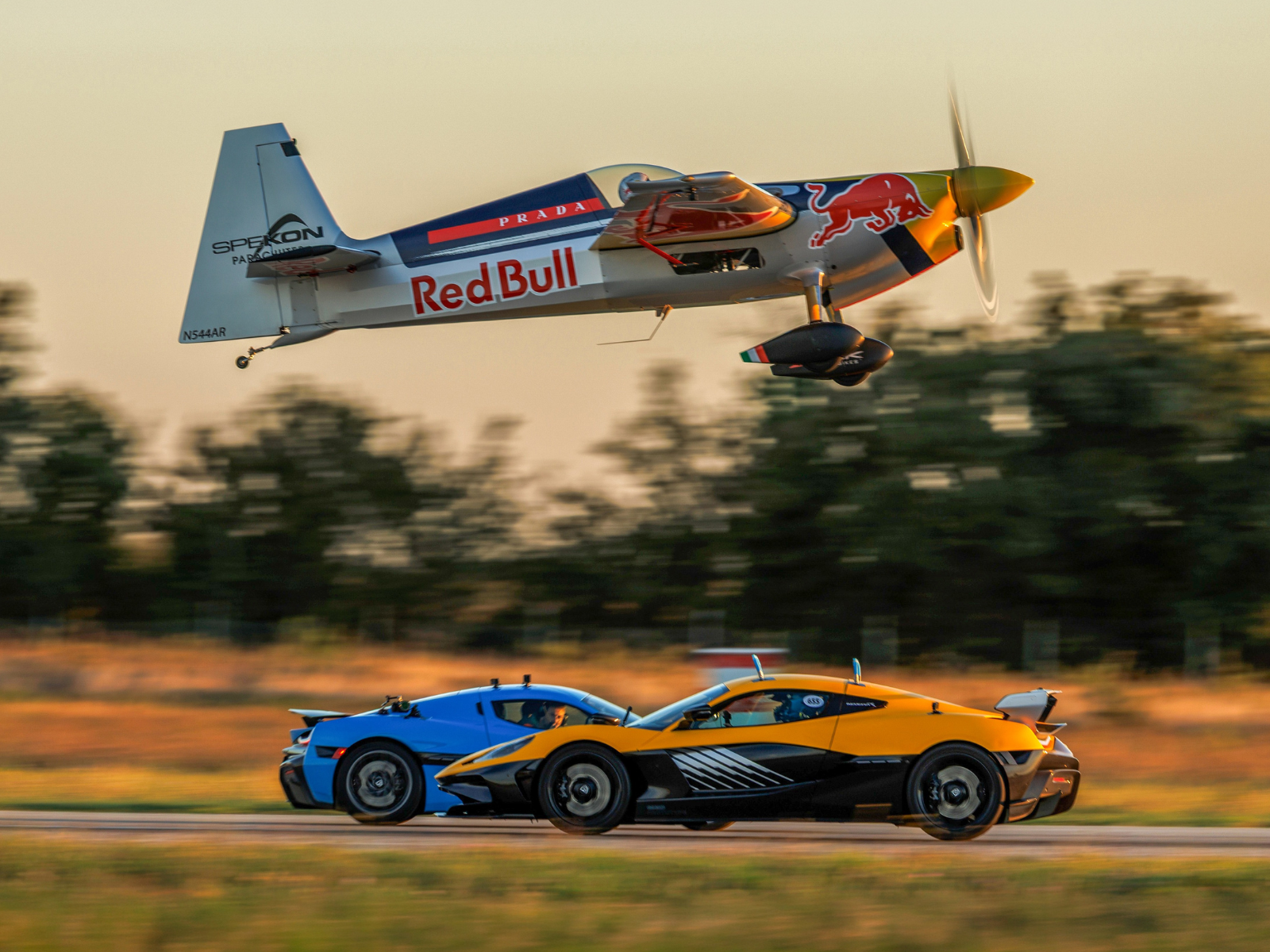 Rimac's 1,914-HP Nevera Helped a Plane Land on a Moving Train