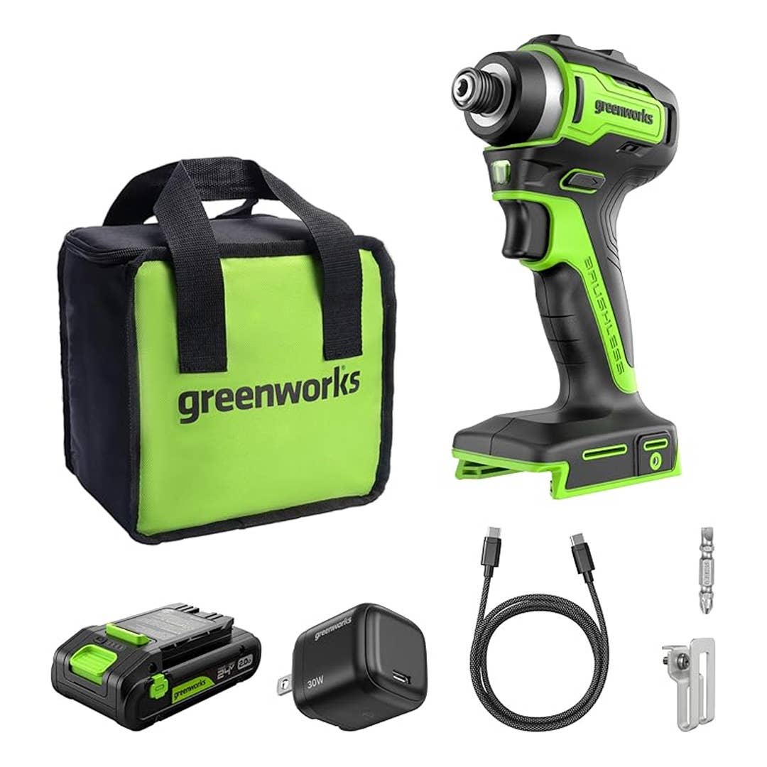 Greenworks 24V Cordless Impact Driver Kit - Brushless, 1950 In-lbs Torque, 2 Batteries & Charger, 8pc Bit Set - View #10