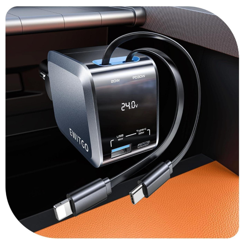 Amazon has an 'impressive' $100 retractable car charger on sale for $17, and shoppers say it's a 'must-have'