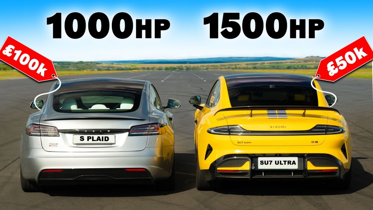 Phone Maker vs. Tesla: Xiaomi SU7 Ultra Takes on Model S Plaid in 2,500-HP Drag Race