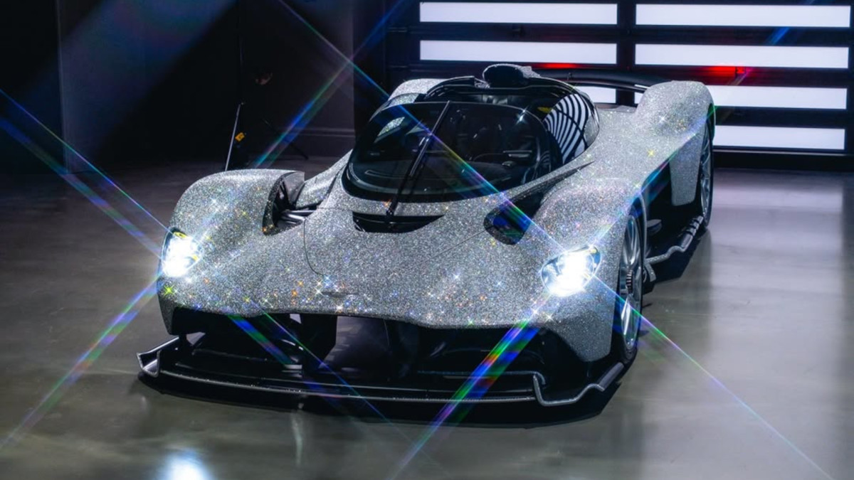 Aston Martin Valkyrie Spider Bedazzled With Over 300,000 Rhinestones For Monterey Car Week