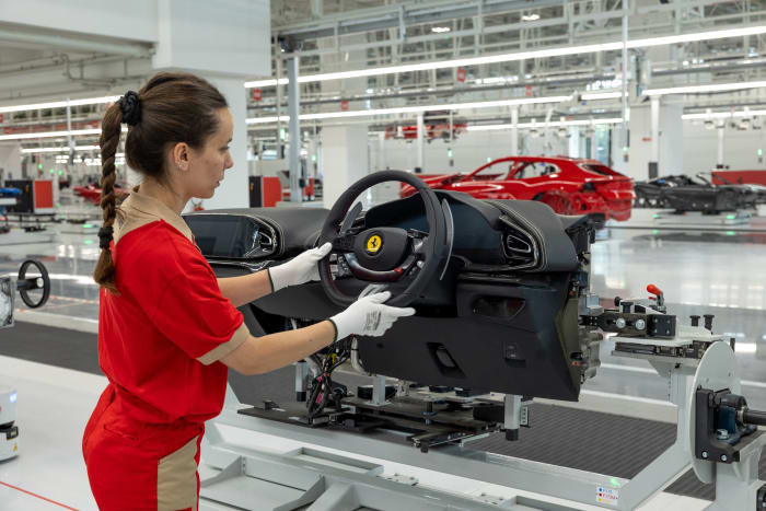 This Ferrari clearly is destined for a right-hand-drive country such as the UK or Japan