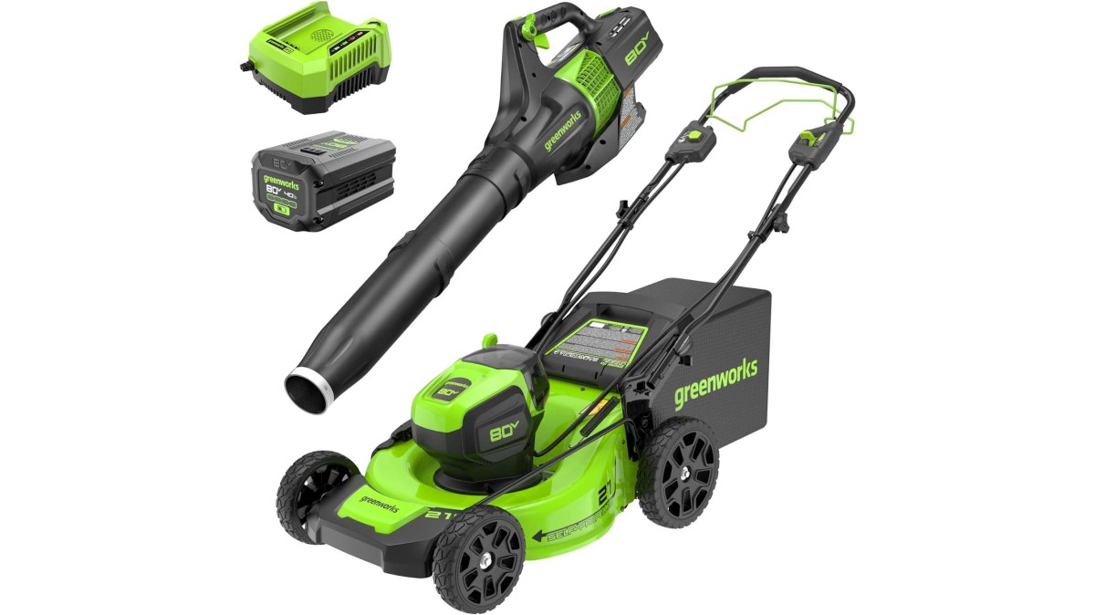 Greenworks two tool electric mower blower bundle is 34 off on Amazon at 552.49 Autoblog