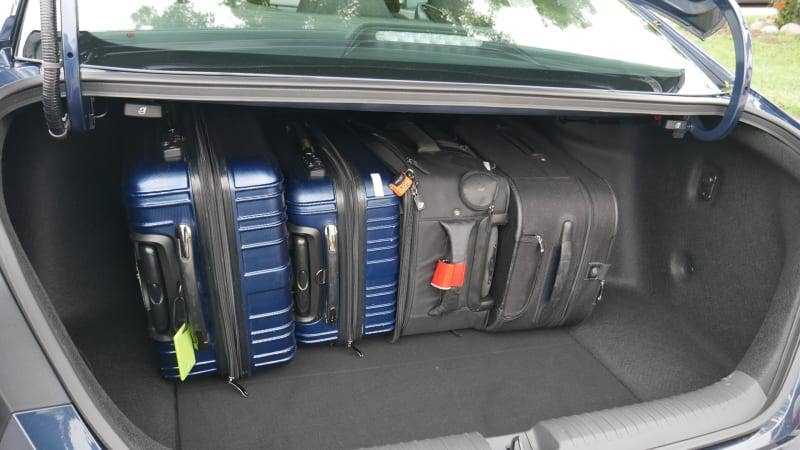 Honda Accord luggage test illustrating trunk capacity for multiple luggage pieces