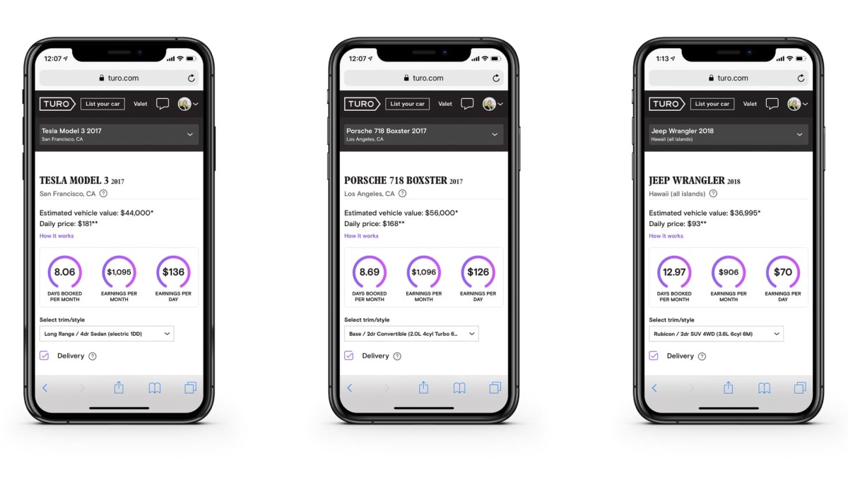 Turo's new tool shows just how much your car can earn Autoblog Car News, Reviews and Buying