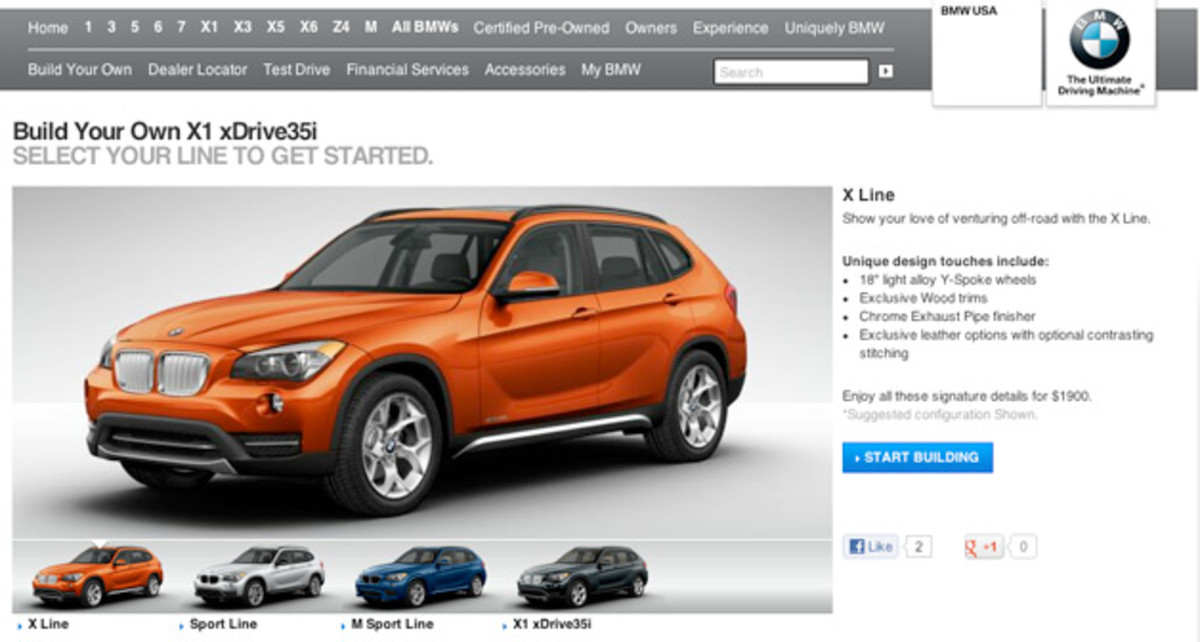 2013 BMW X1 configurator is maddeningly complex - Autoblog