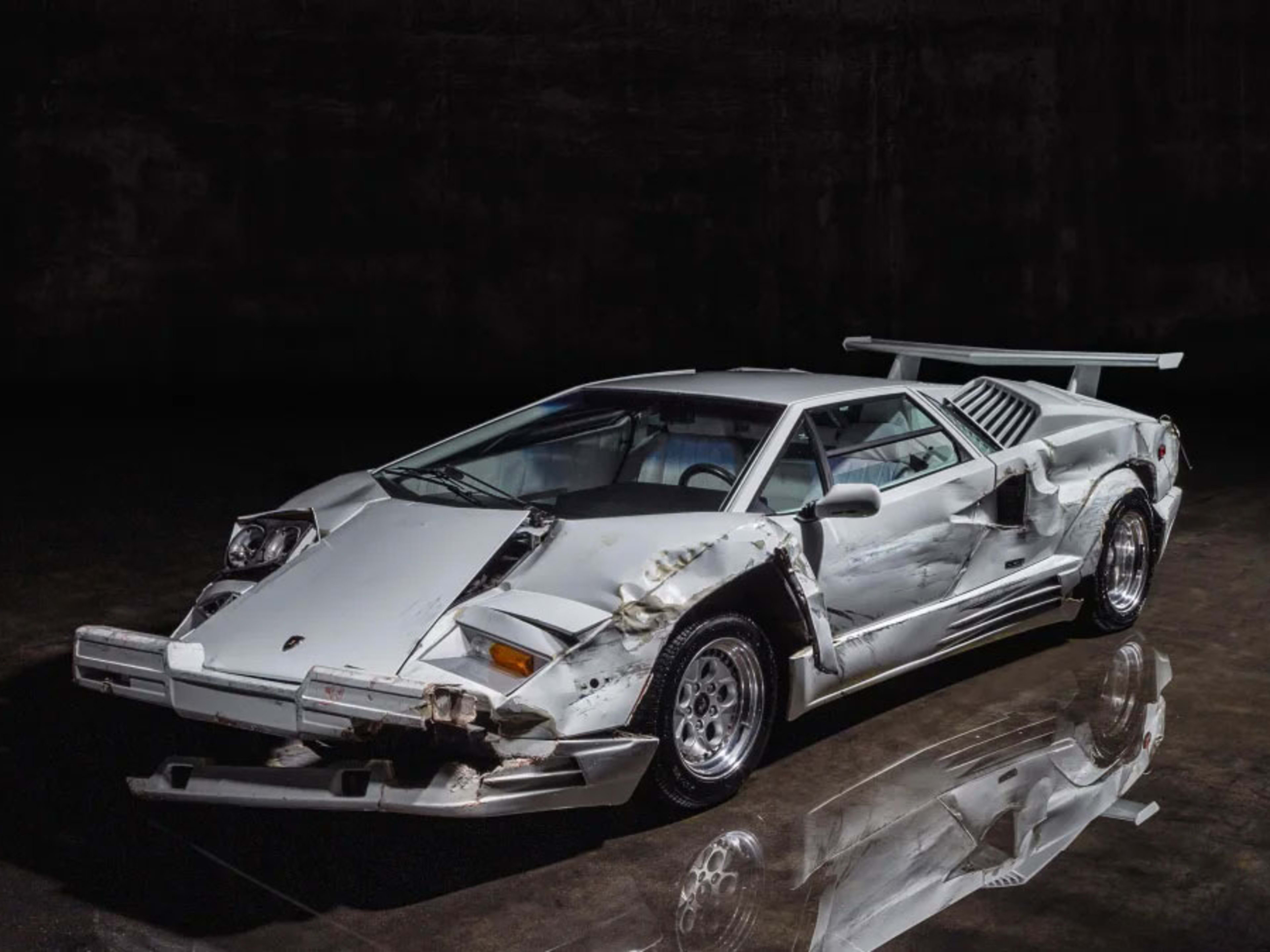Wrecked Lamborghini Countach from 'Wolf of Wall Street