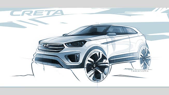 Hyundai previews new Creta crossover in first design sketch - Autoblog